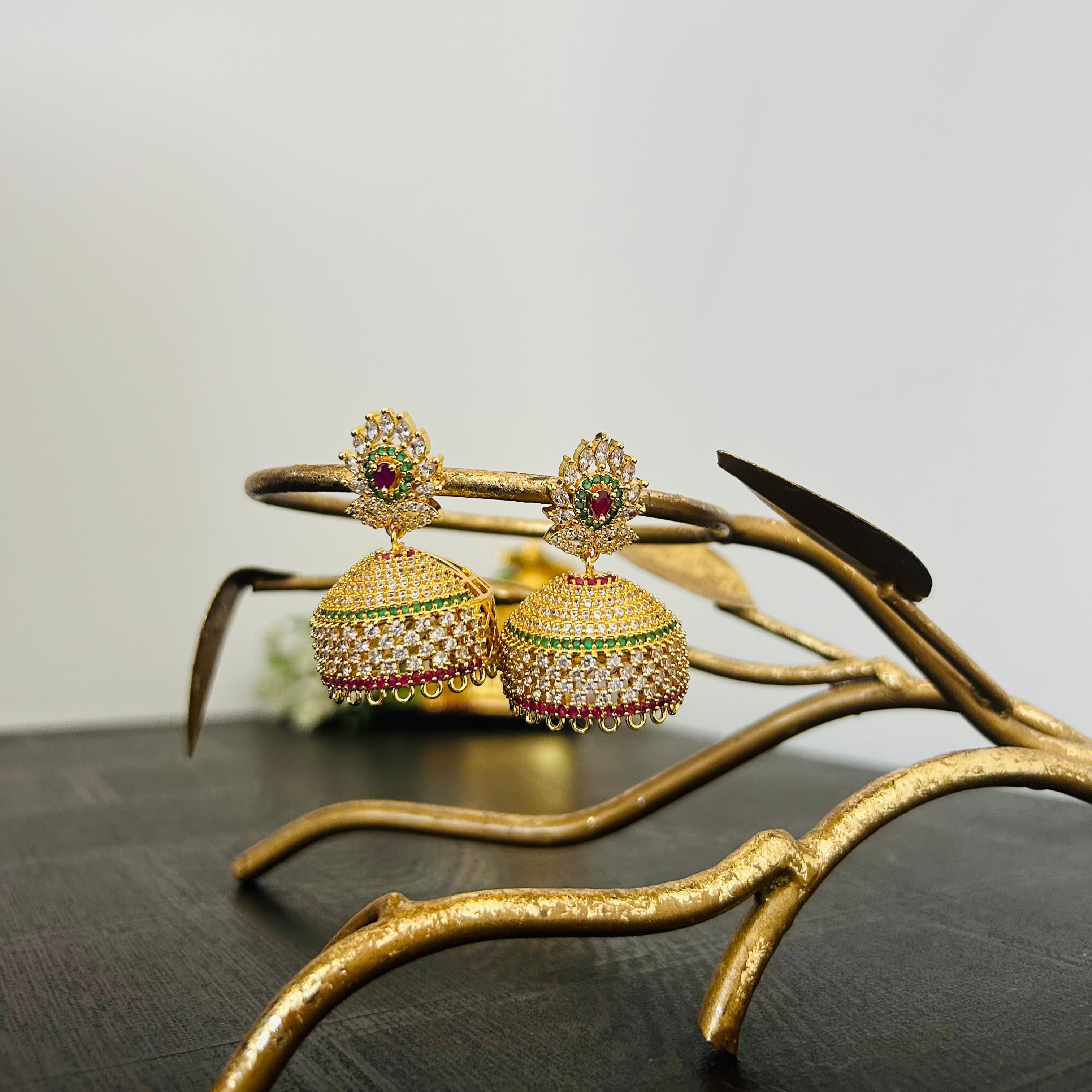 Jhumka Big Size CZ Stone Studded