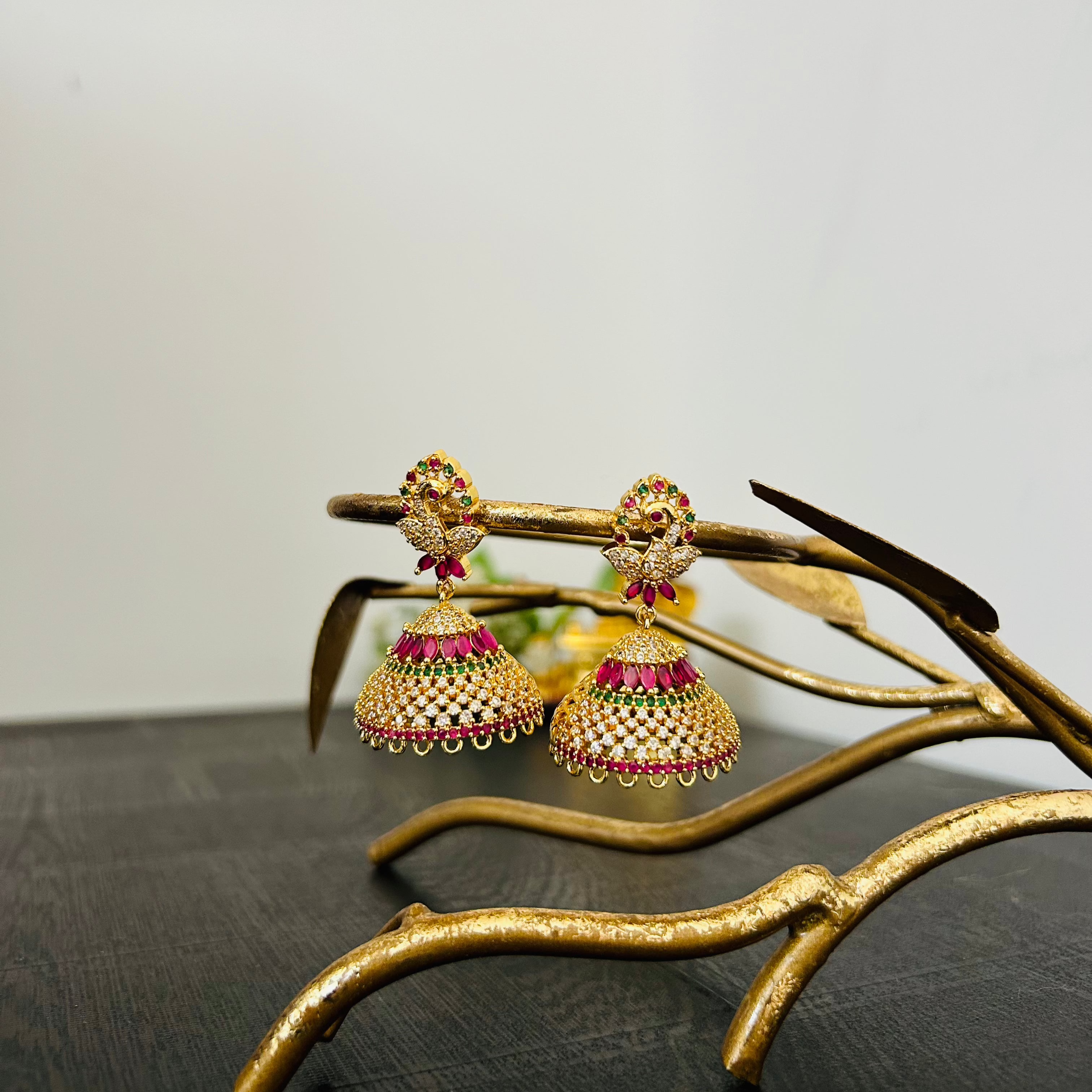 Elegance  Jhumka In Microgold Finish